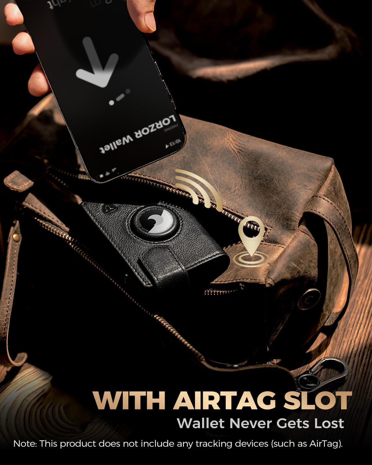 Thumbnail 5 de LORZOR Airtag Wallet Slim Magnetic Closure with XXL Coin Pocket