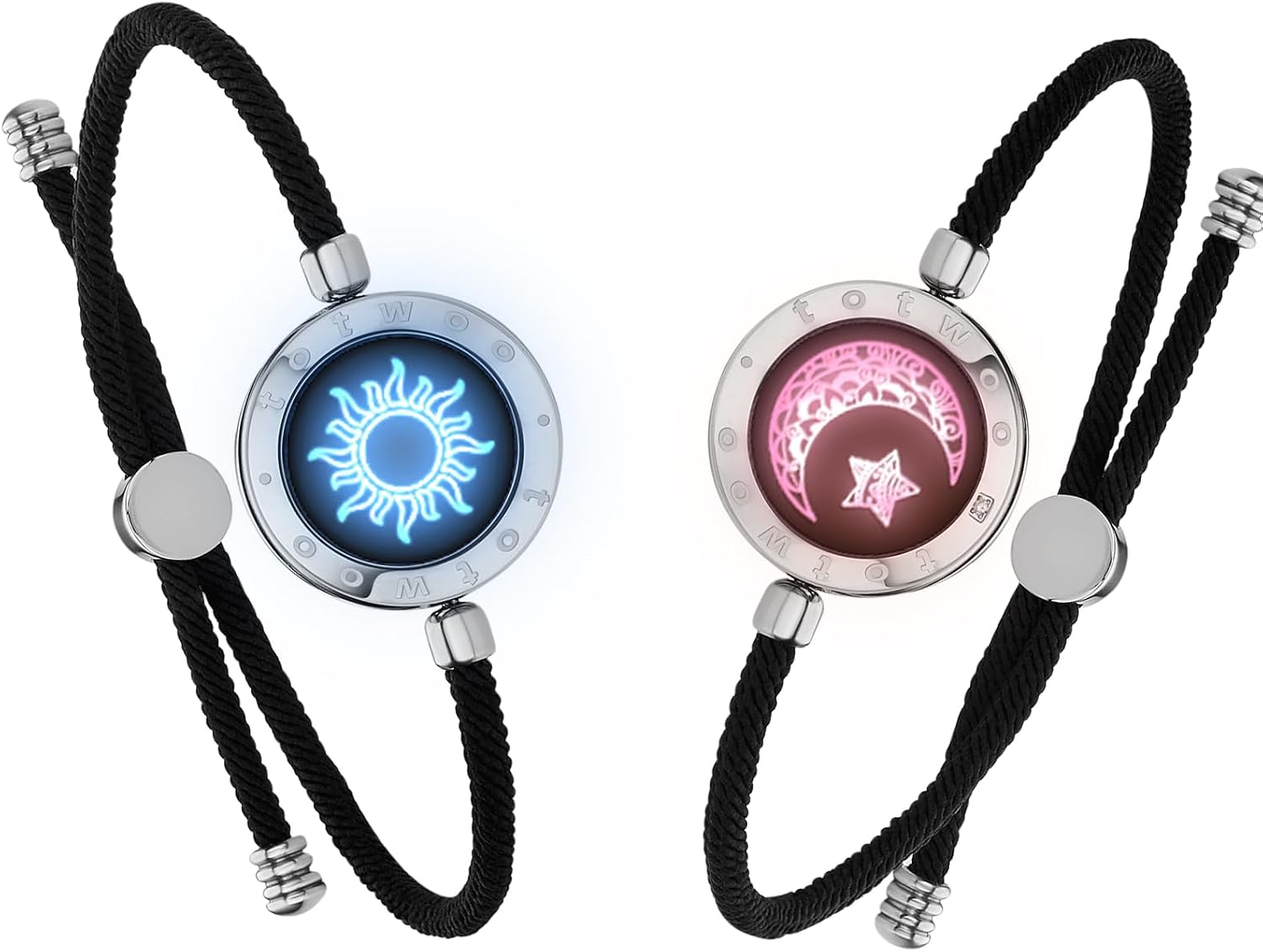 Thumbnail 6 de Bracelet connecté TOTWOO pour couples à distance (vibration, lumières, nœud tressé ajustable, acier inox)