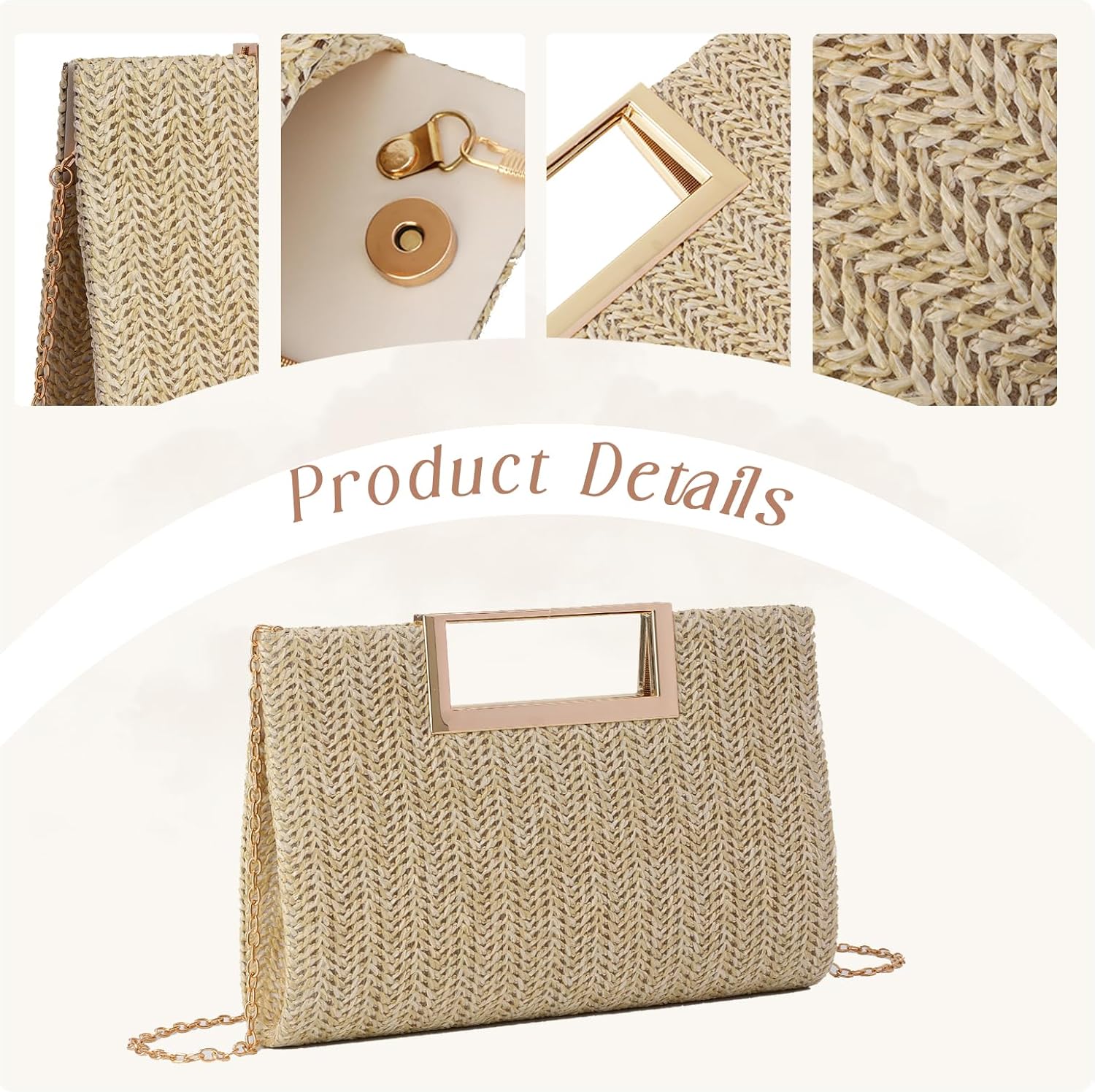 Detalle 2 de GOKTOW Straw Woven Handbag