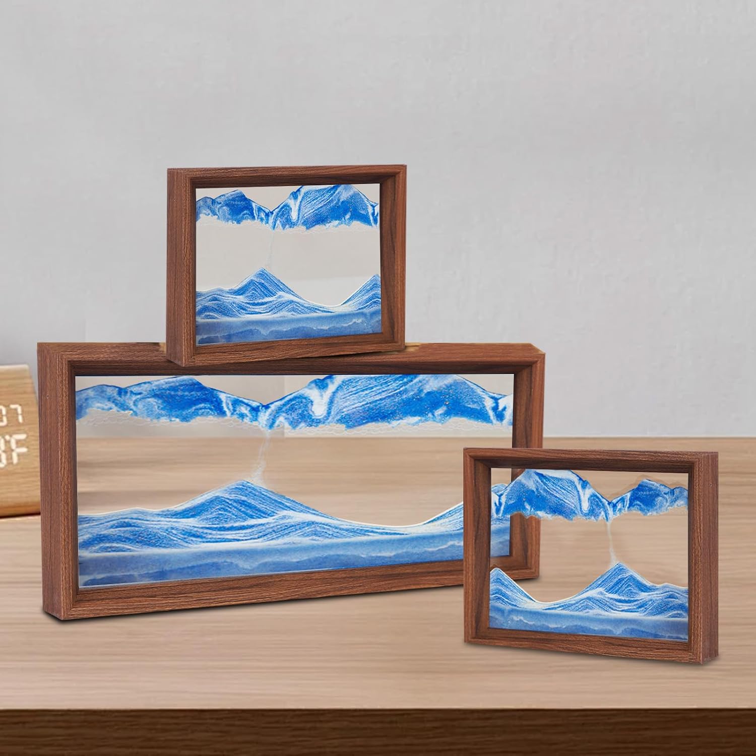 Detalle 2 de AzureLeap Pittura di Sabbia che Scorre Quadro 3D - Paesaggio Marino Blu-6
