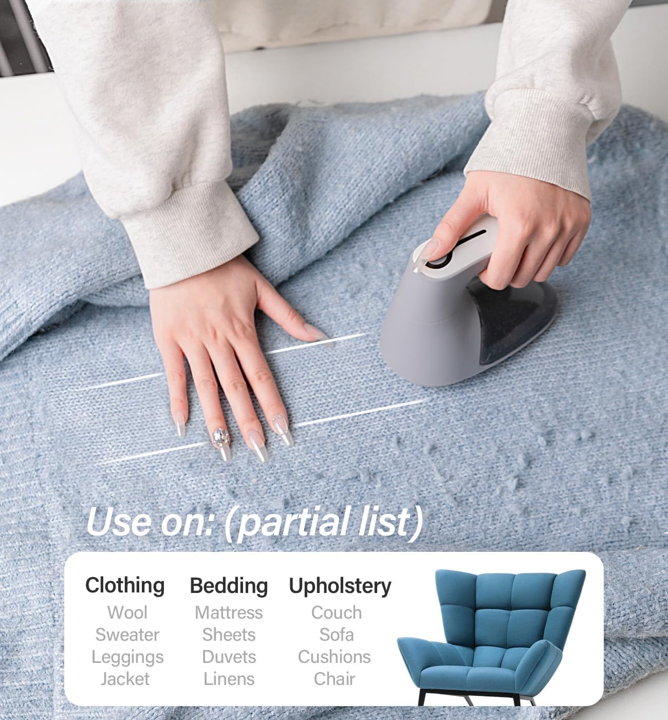 Thumbnail 4 de Bymore Heavy-Duty Fabric Shaver & Lint Remover for Clothes and Upholstery