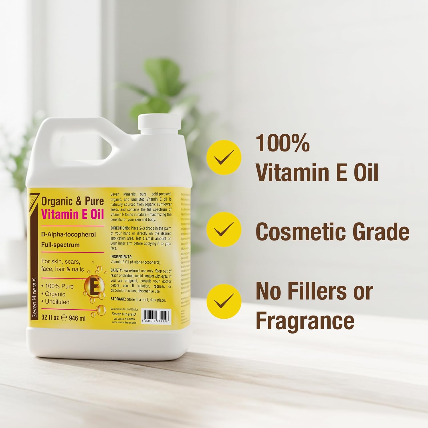 Detalle 2 de Vitamin E Oil 32 fl oz Jug for Skin