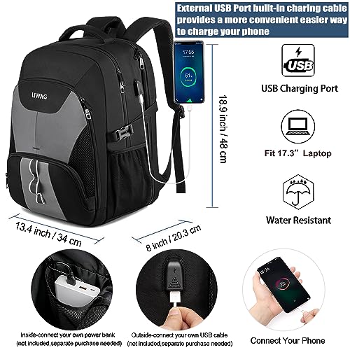 Thumbnail 1 de LIWAG Mochila Grande para Hombre 50L 17" | Impermeable, Antirrobo y USB