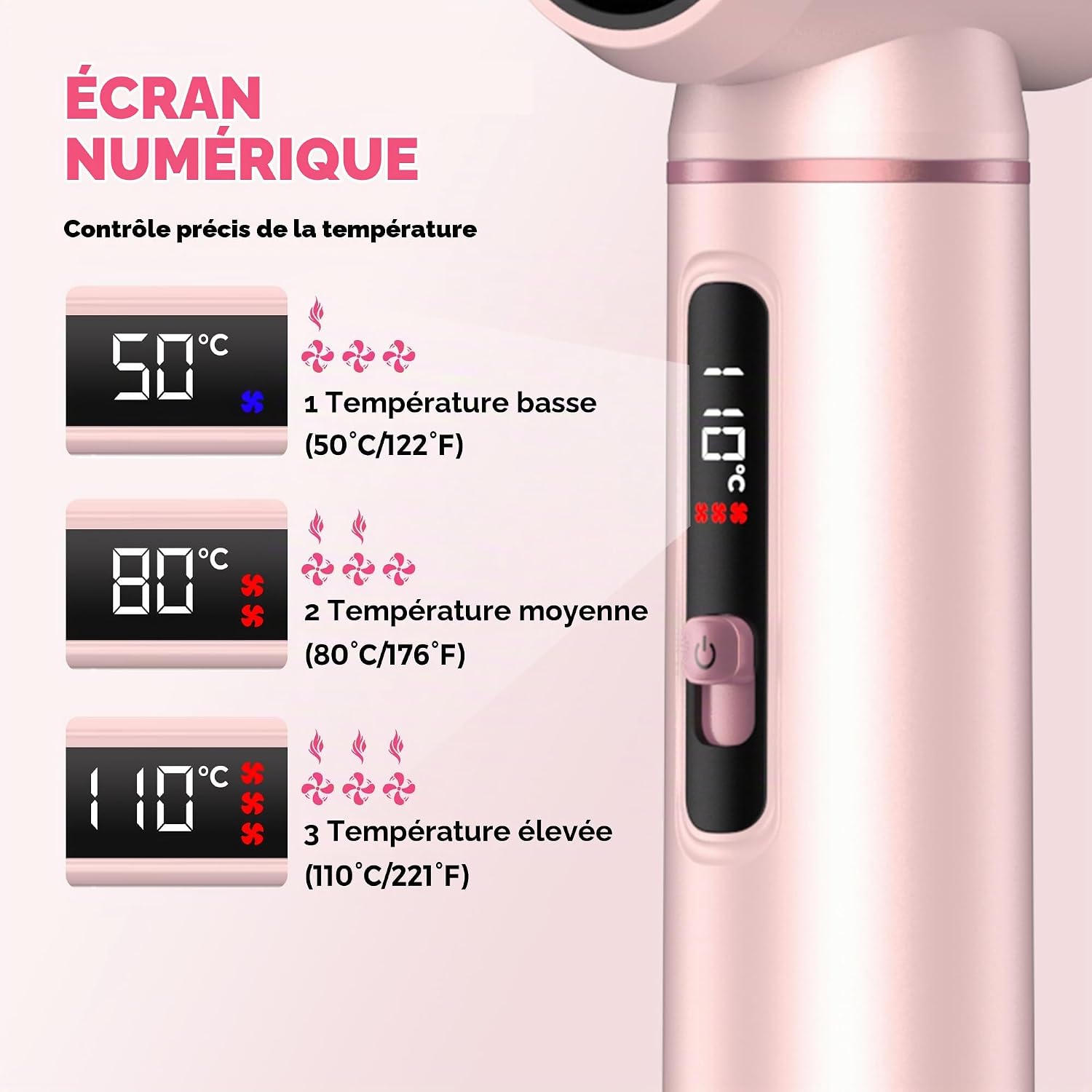 Detalle 1 de Atopskins 5-in-1 haarstyler, 1000 W met lcd-display en 30mm-krulopzetstukken