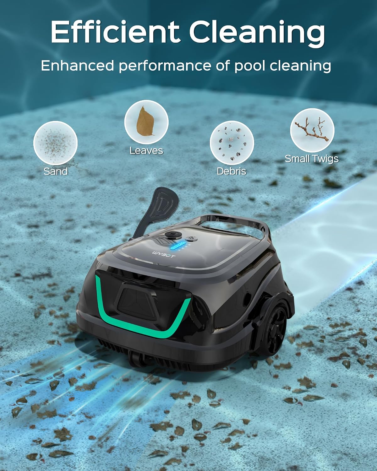 Thumbnail 5 de WYBOT A1, robot de piscine à batterie avec double système de filtration pour piscines jusqu’à 100㎡