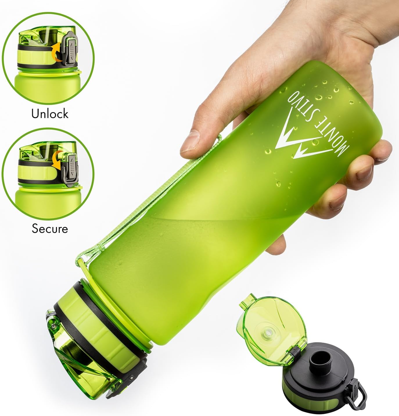 Detalle 2 de Monte Stivo® - Botella infantil sin BPA 600 ml para escuela y deporte