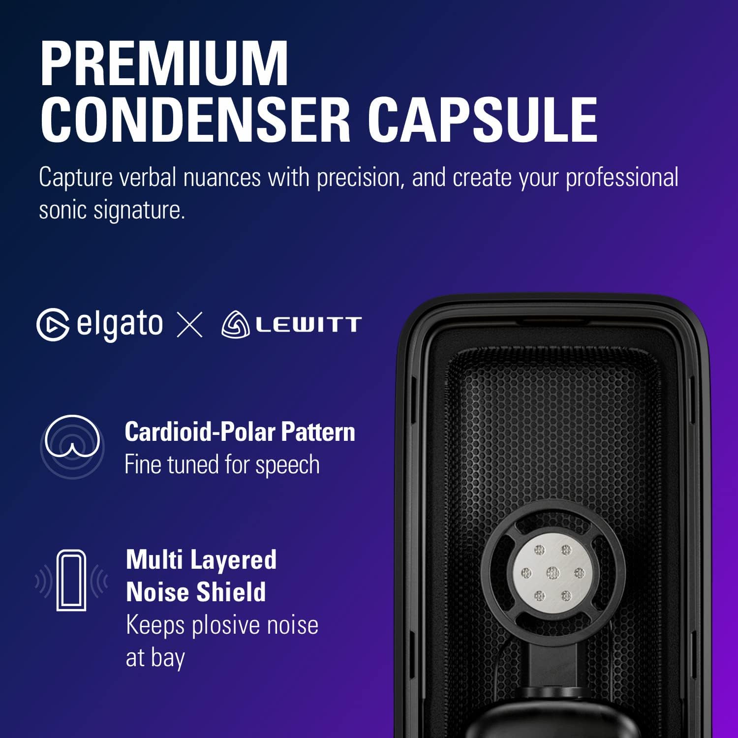 Detalle 2 de Elgato Wave:3 - Micrófono USB profesional para streaming y podcasts 🎙