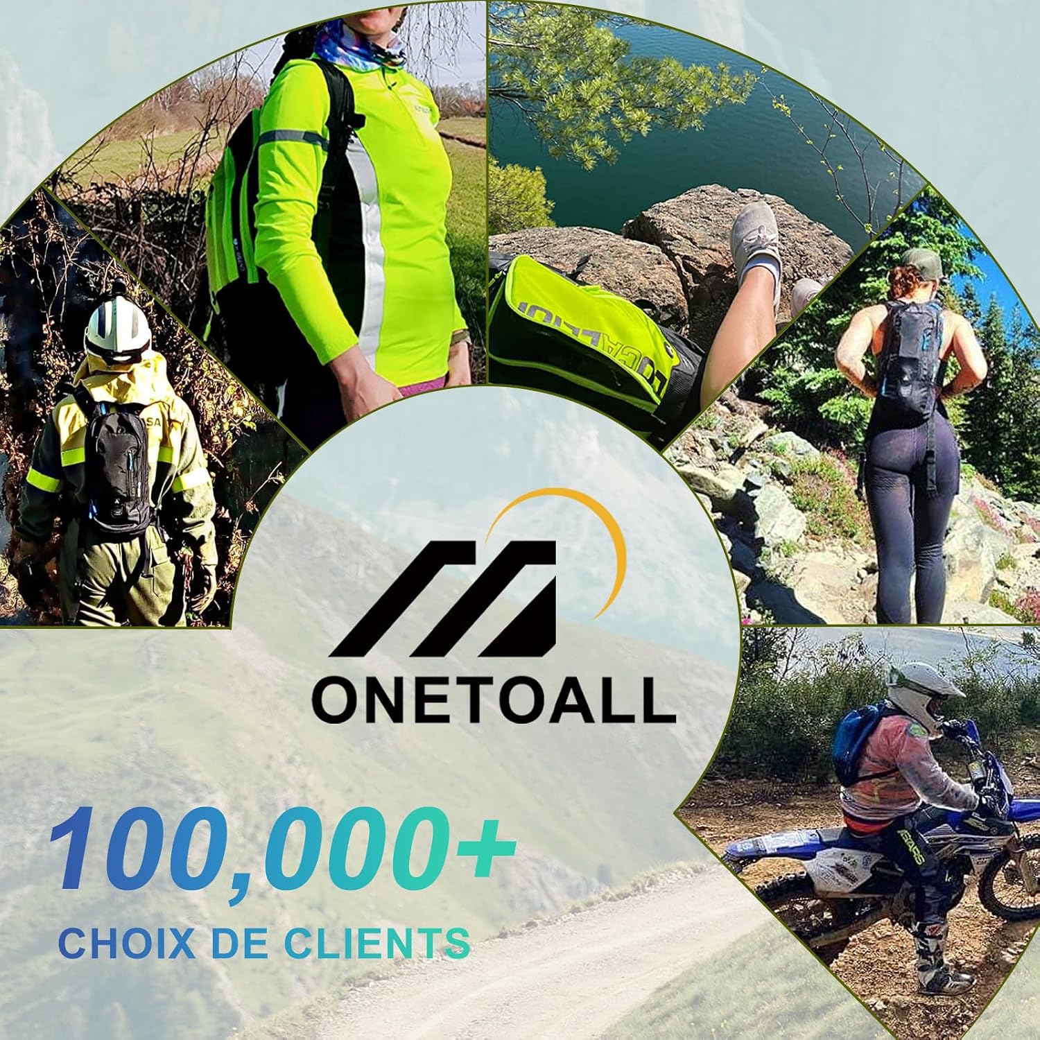 Detalle 2 de LOCAL LION Sac à Dos Vélo 6L : petit sac de randonnée, VTT et moto, avec housse de pluie
