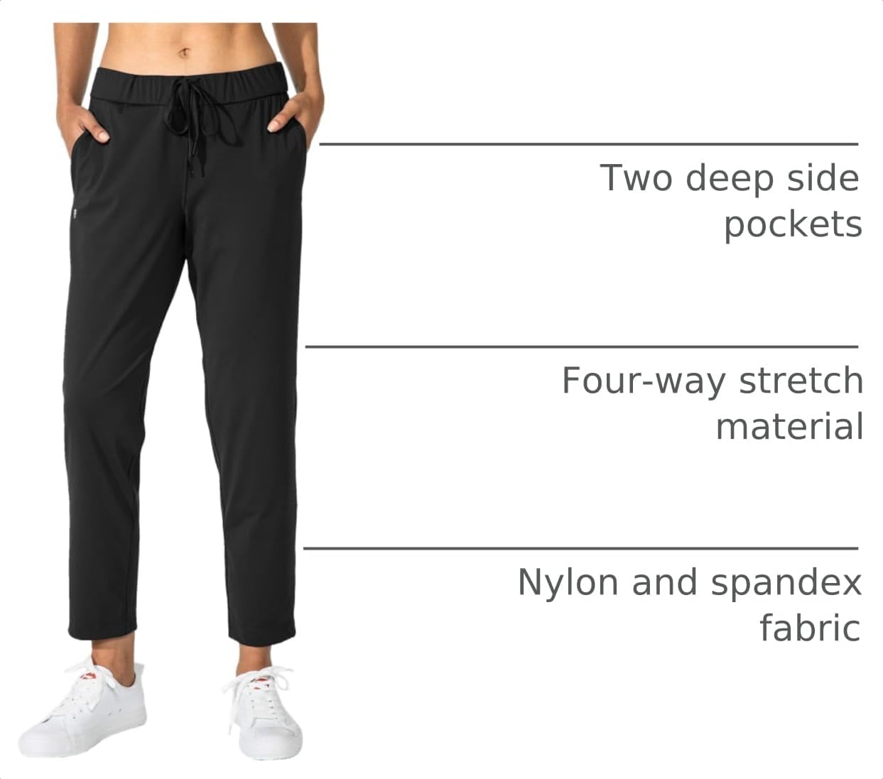 Detalle de G Gradual Women's 7/8 Stretch Ankle Sweatpants with Deep Pockets