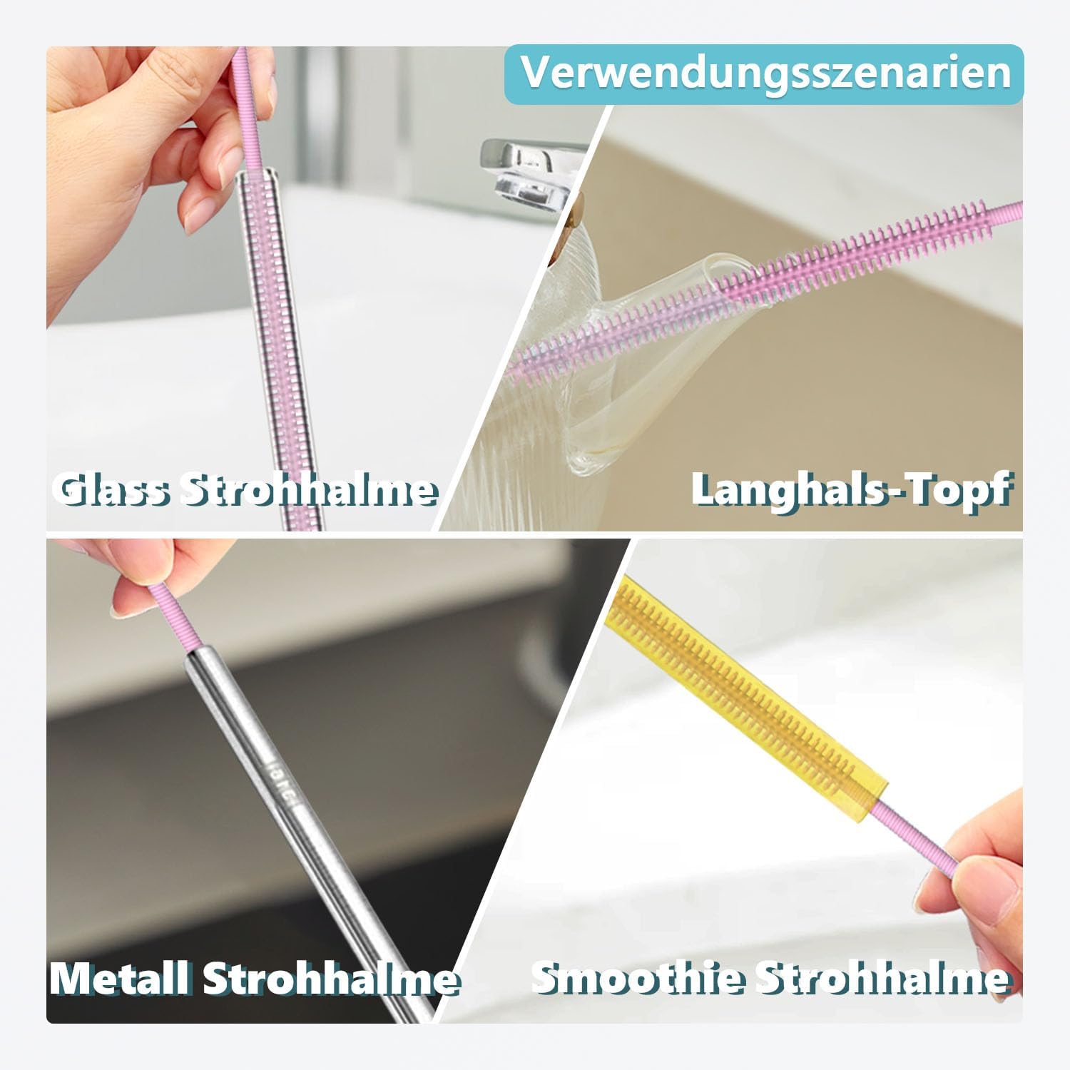 Thumbnail 5 de Silikon Strohhalm Bürste 2er Set Rosa