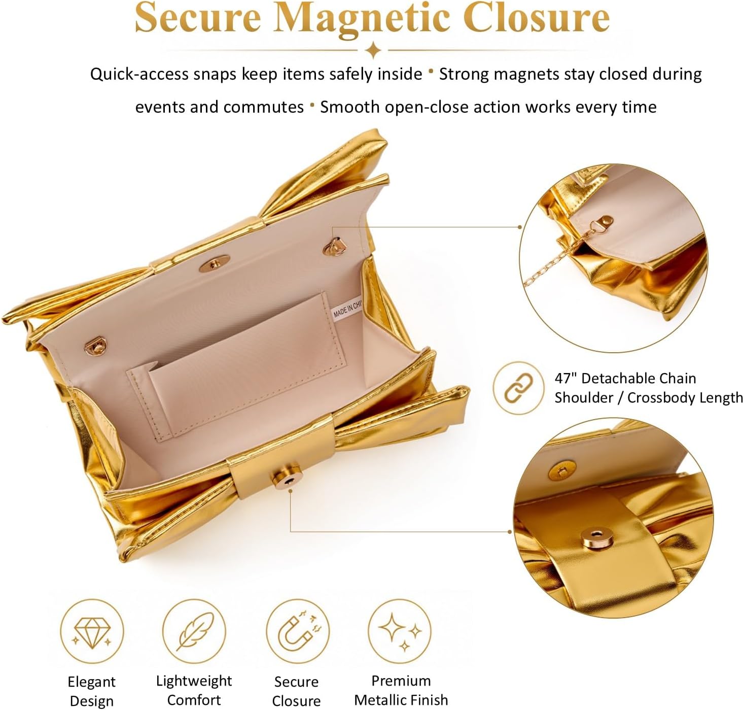 Detalle 1 de DETARA Evening Clutch in PU