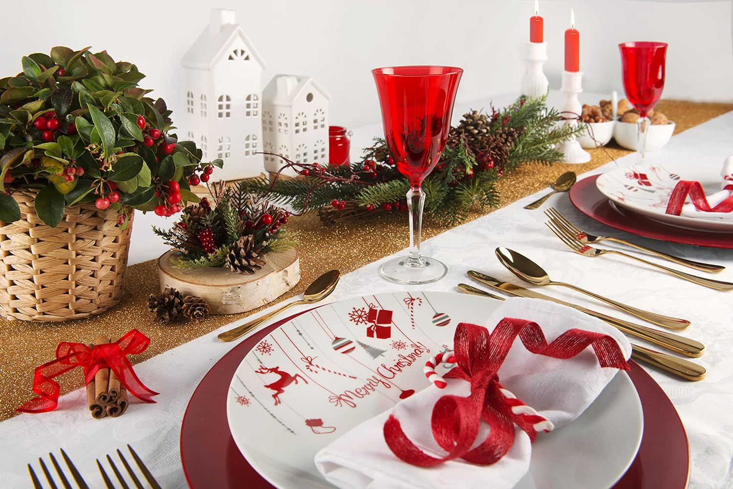 Thumbnail 2 de Excelsa Navidad – Servicio de Mesa en China 18 Piezas 🎄