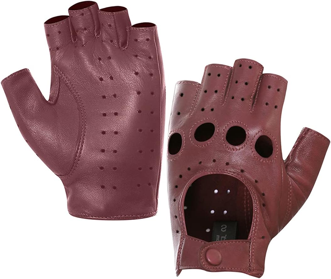 Detalle de Harssidanzar GL012 Lambskin Fingerless Gloves