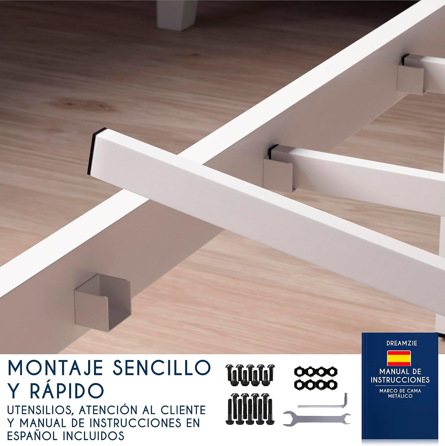 Detalle 2 de Dreamzie Cama de Metal 90x200 con Somier 41cm