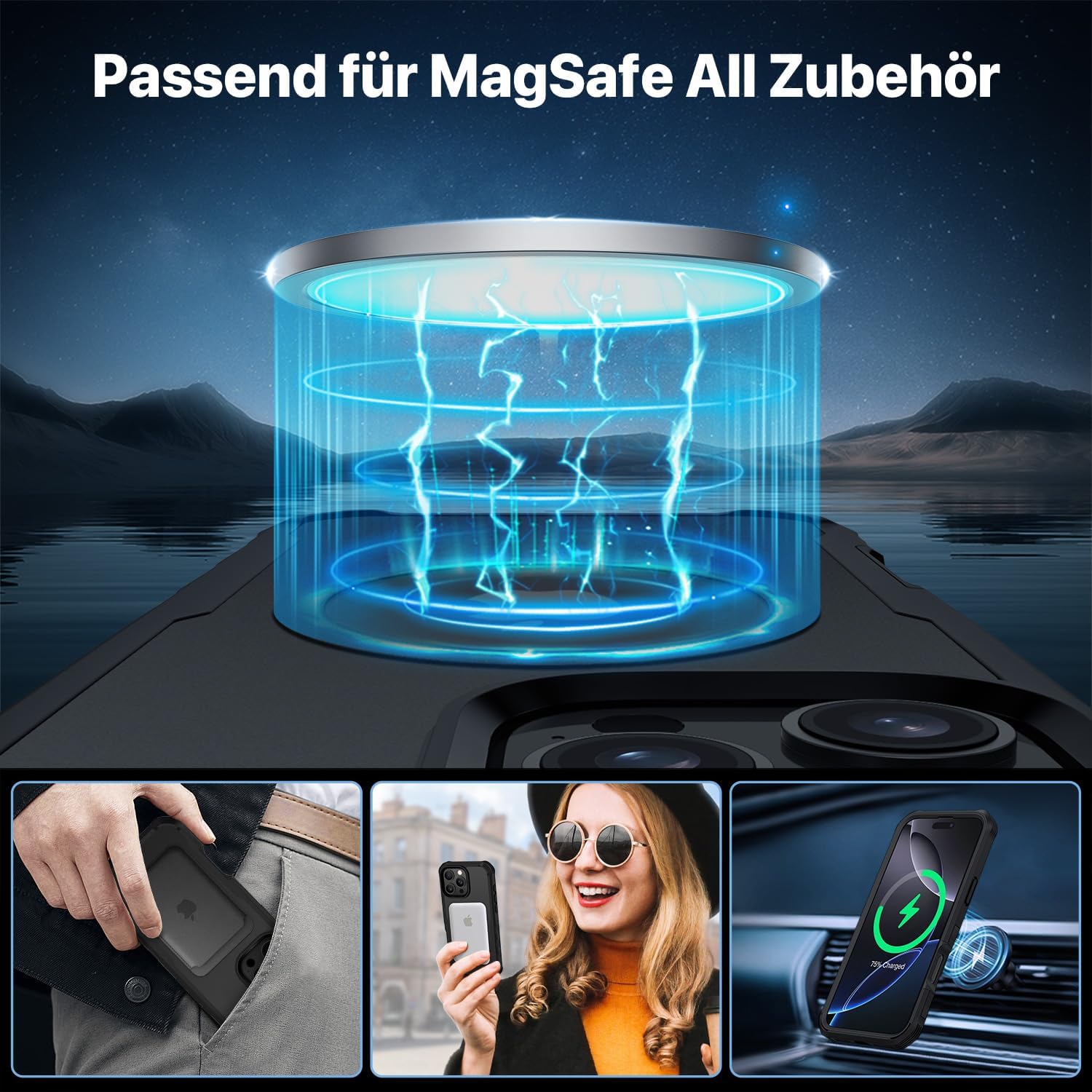 Detalle 2 de CENHUFO Sichtschutz Hülle iPhone 16 Pro Max
