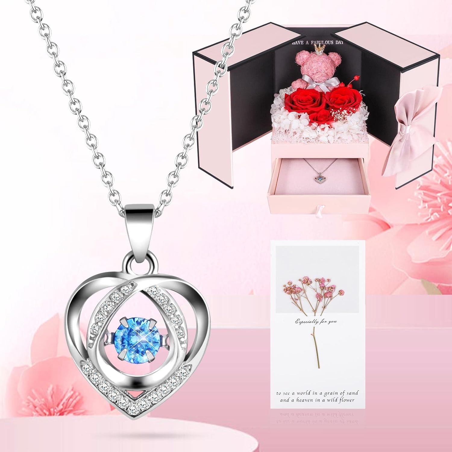 Thumbnail 3 de ADDWel San Valentin Rosa eterna con collar 💝