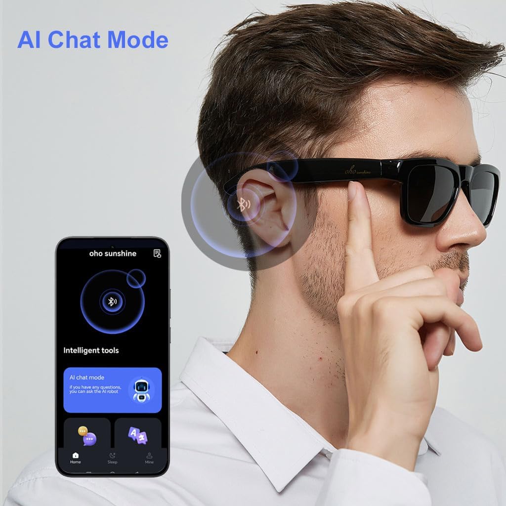 Detalle de AI translation smart glasses 164 languages