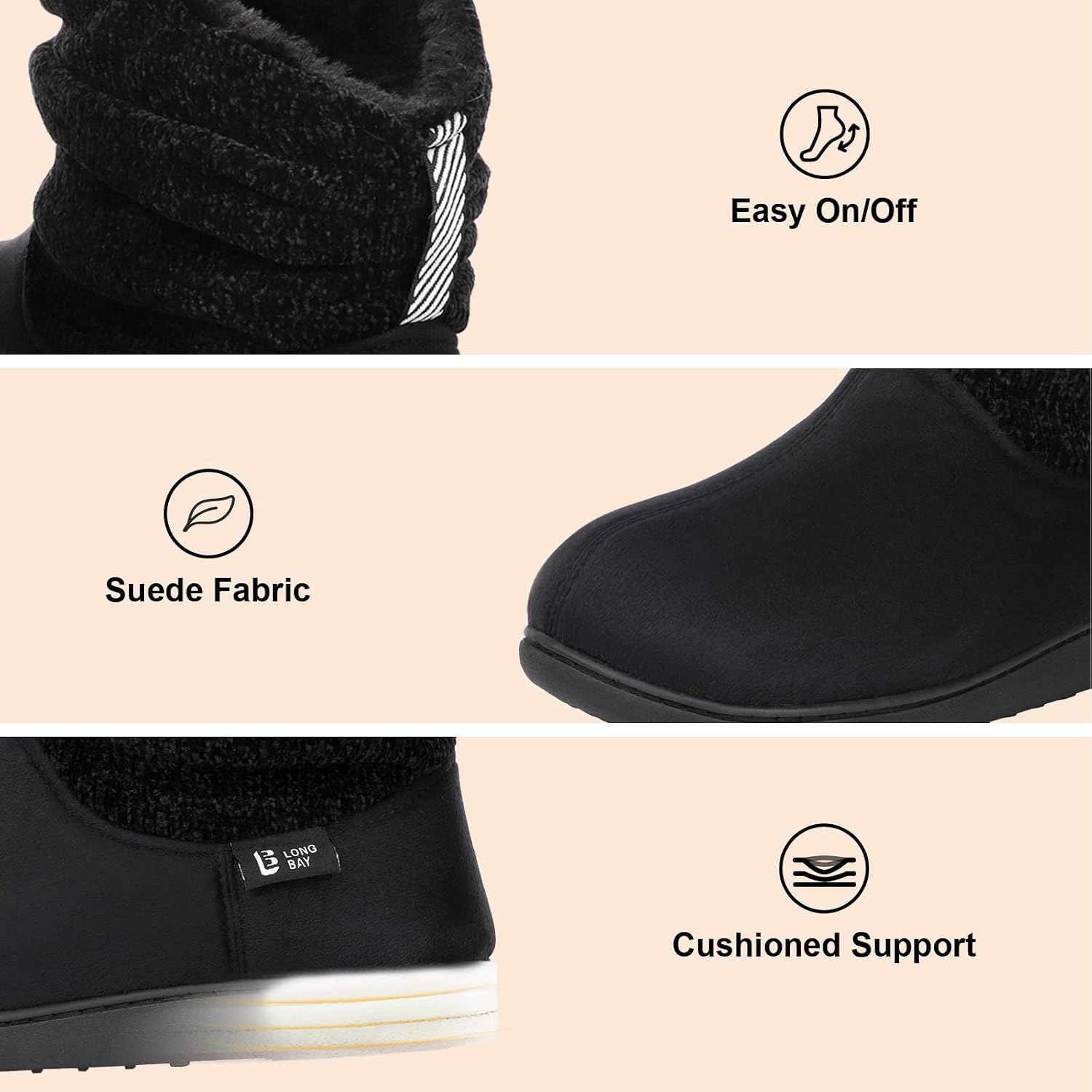Thumbnail 4 de LongBay Women's Chenille Knit Bootie Slippers 🎀