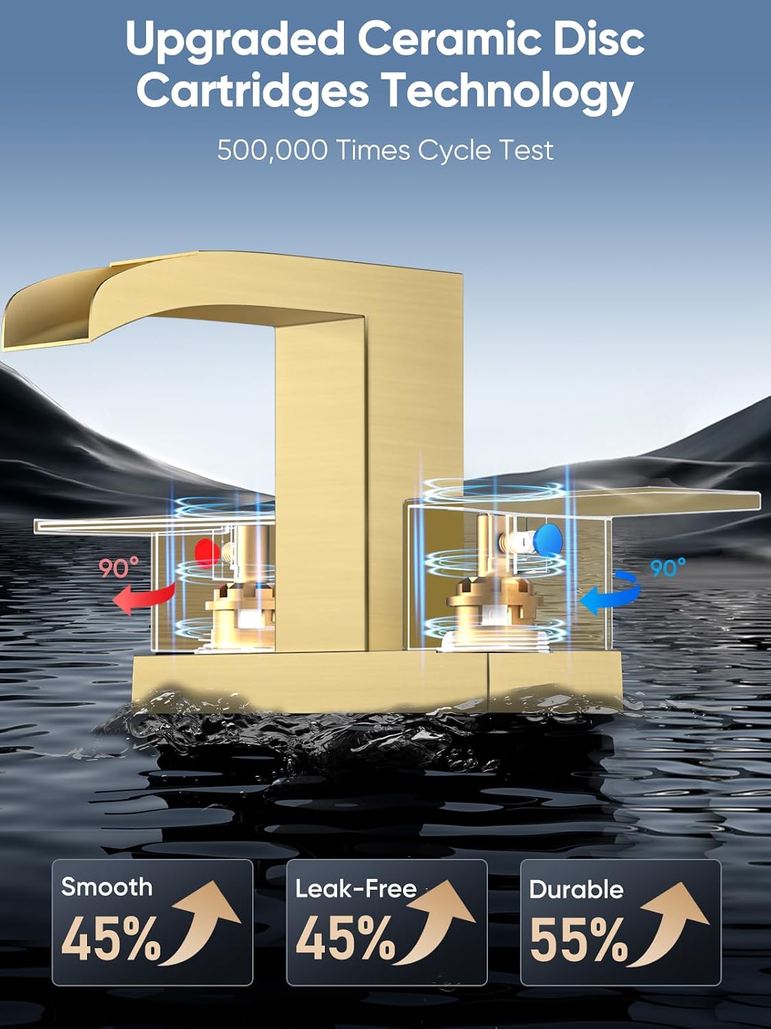 Detalle de Cobbe Bathroom Faucet, Brushed Gold