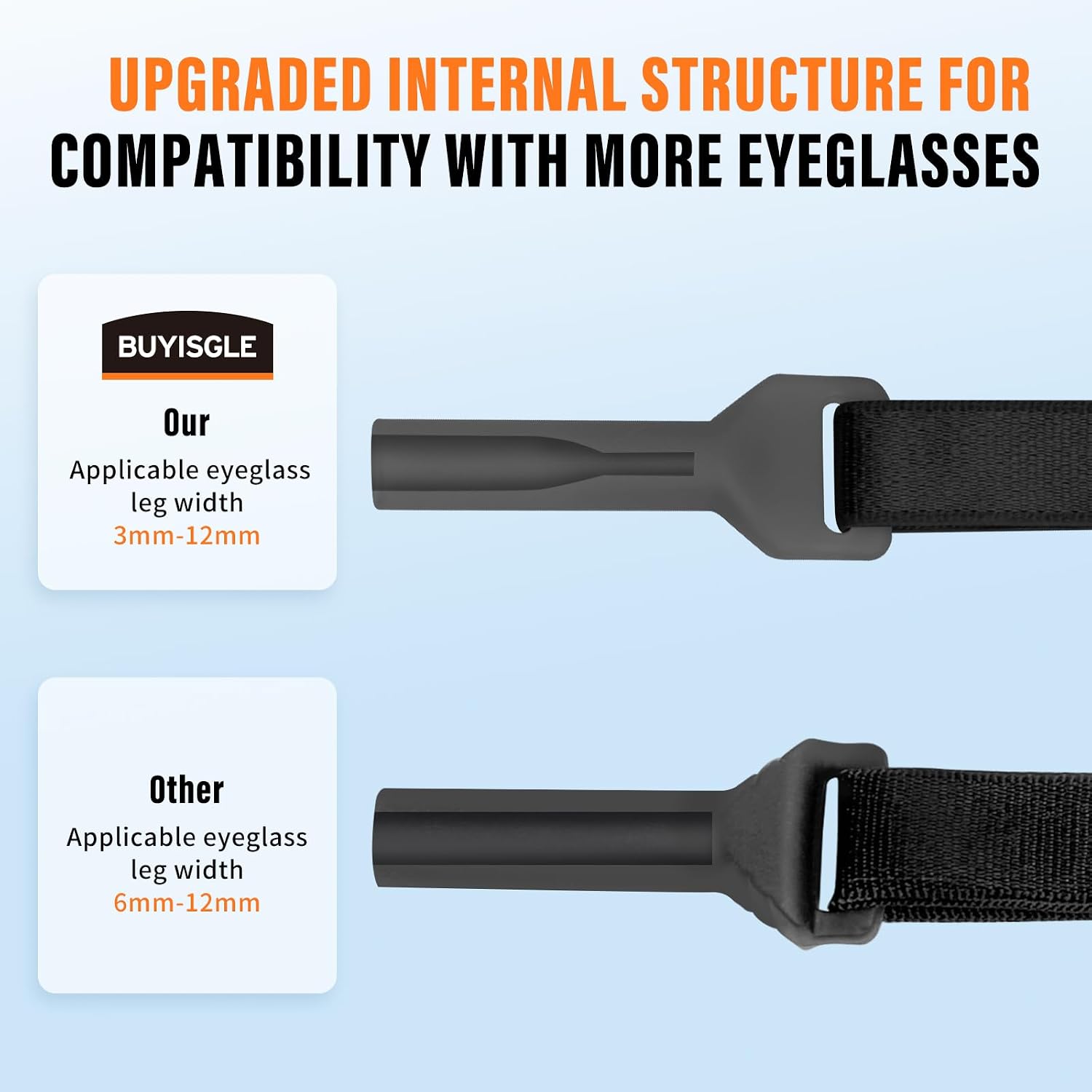 Detalle de Buyisgle Kids Eyeglass Strap, Adjustable Black Silicone Retainer, 4-Pack