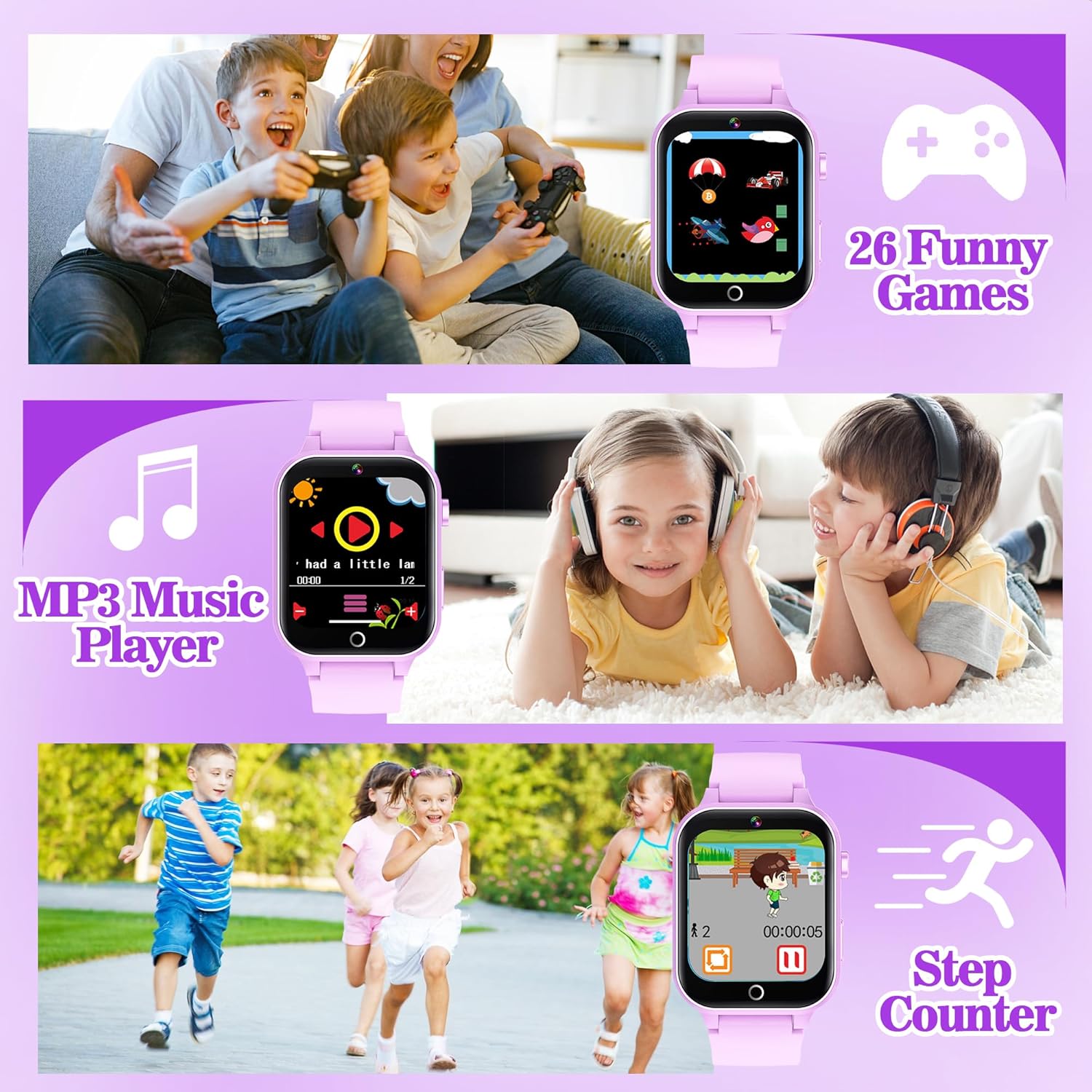 Thumbnail 4 de YEDASAH Kids Smart Watch (Boys & Girls) with HD Touchscreen, Camera, Step Counter and 39 Games