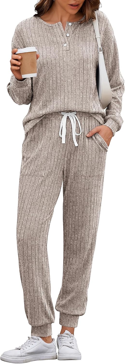 Detalle de Ekouaer Women's Knit Lounge Set