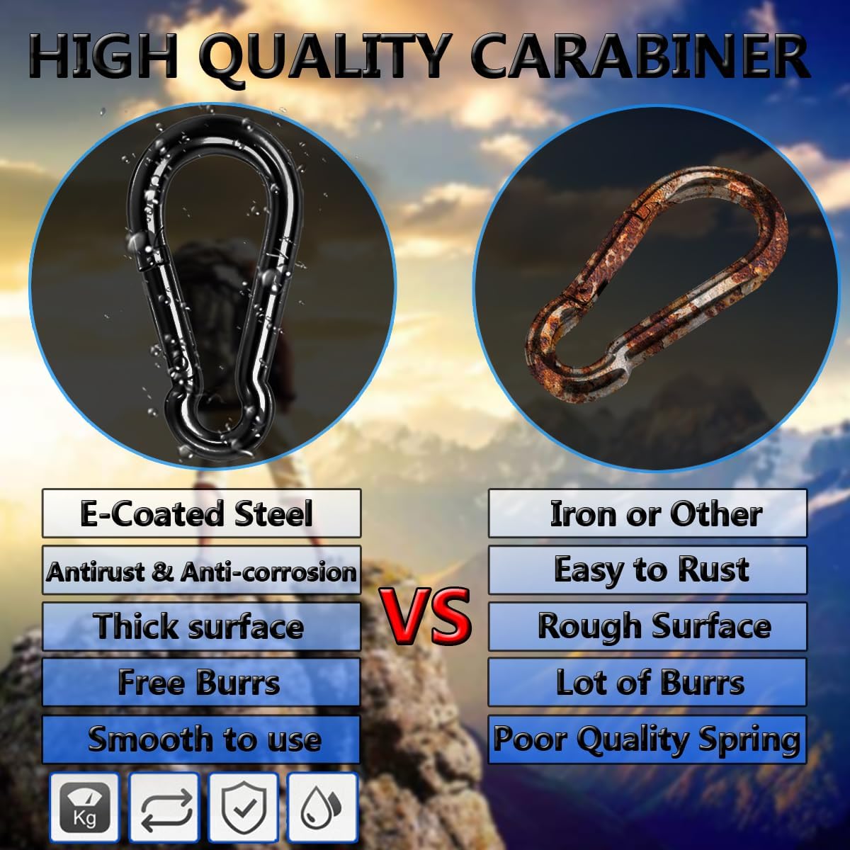 Thumbnail 2 de Ekunbuy carabiner clip 70 lb heavy duty