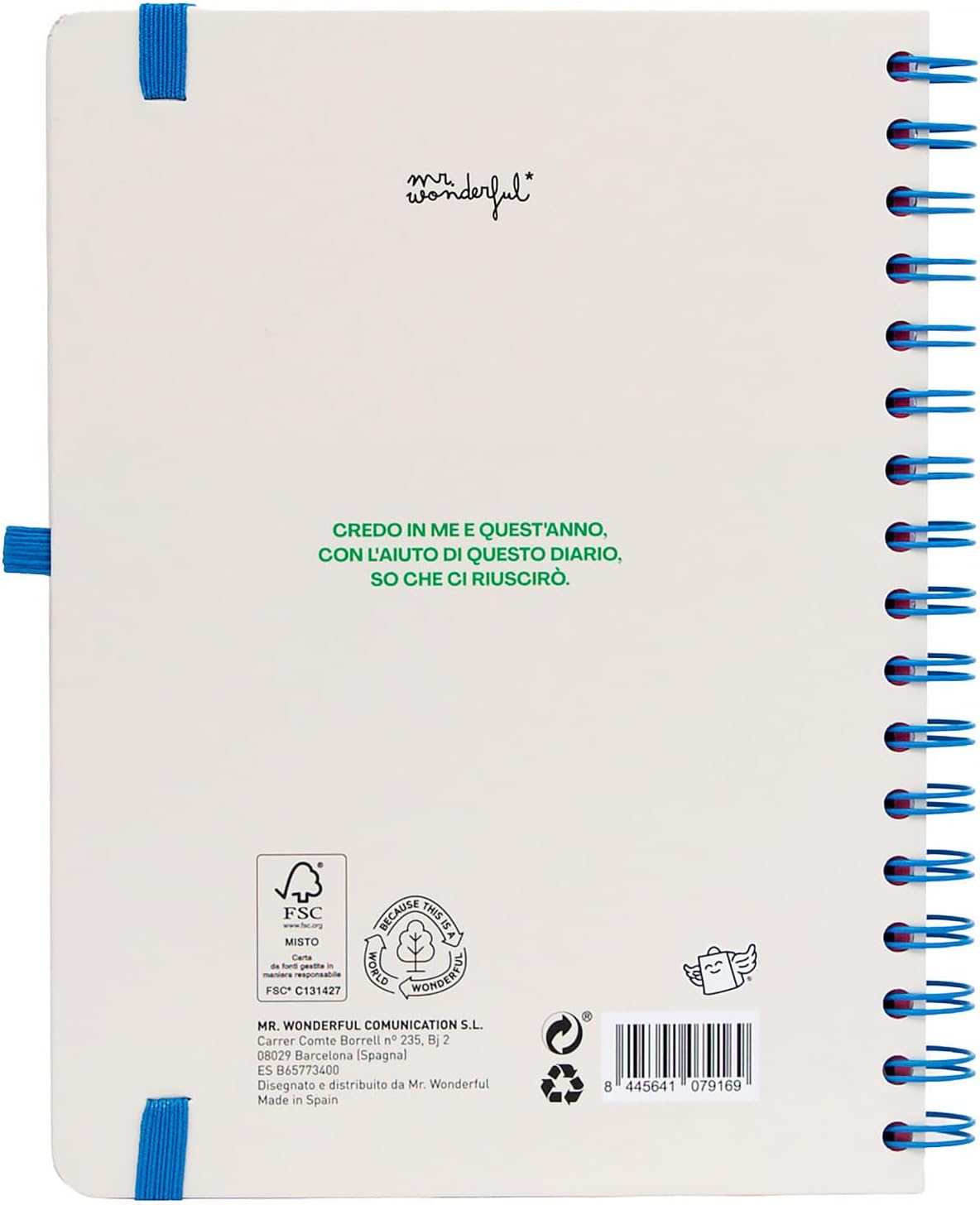 Detalle 2 de Diario scolastico Mr. Wonderful 2026-27 Settimanale Ready – Organizzazione settimanale con tasca interna