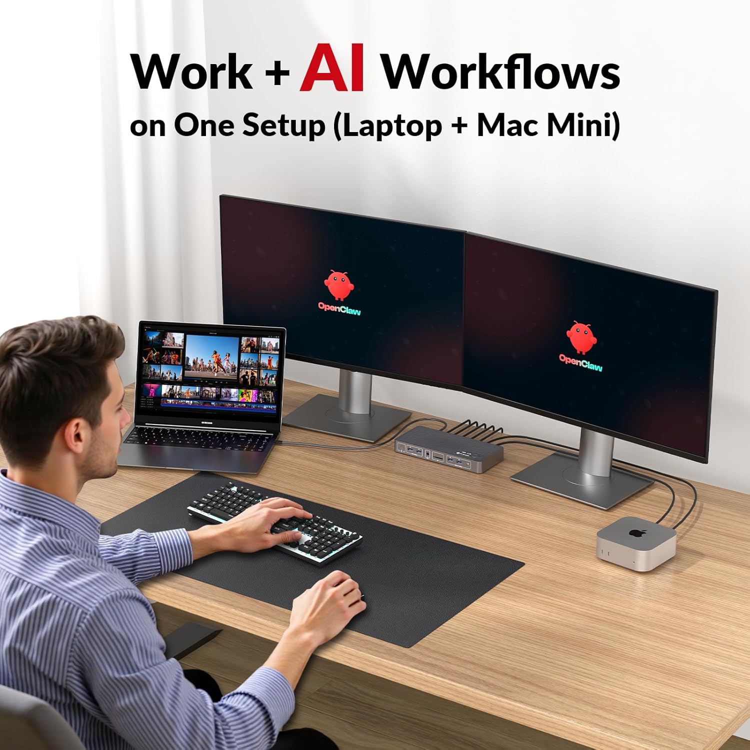 Thumbnail 2 de AV Access KVM Switch 8K pour 2 PC et 2 écrans, avec charge USB C 100W et Ethernet 1 Gbit/s