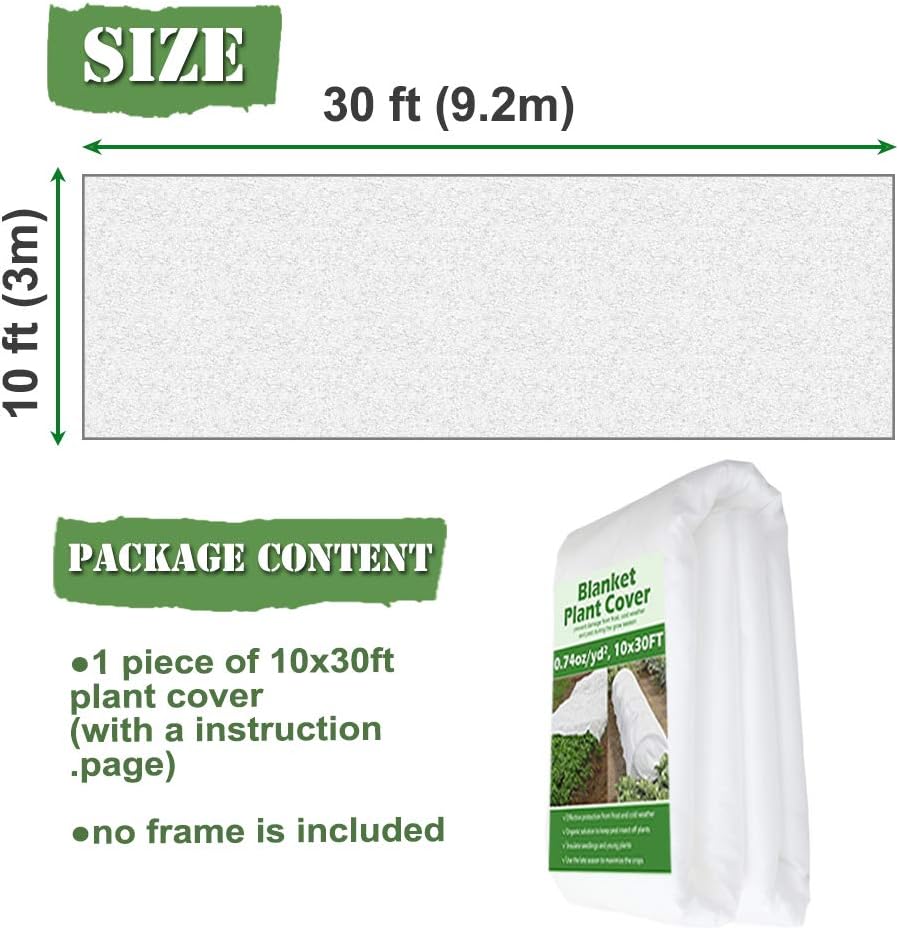 Detalle 2 de Valibe 10 ft x 30 ft Floating Row Cover, 0.9 oz/yd² Garden Fabric