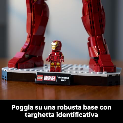 Detalle de LEGO Marvel Iron Man Mark 3 Edizione del Collezionista 76344 – Action Figure da Esposizione