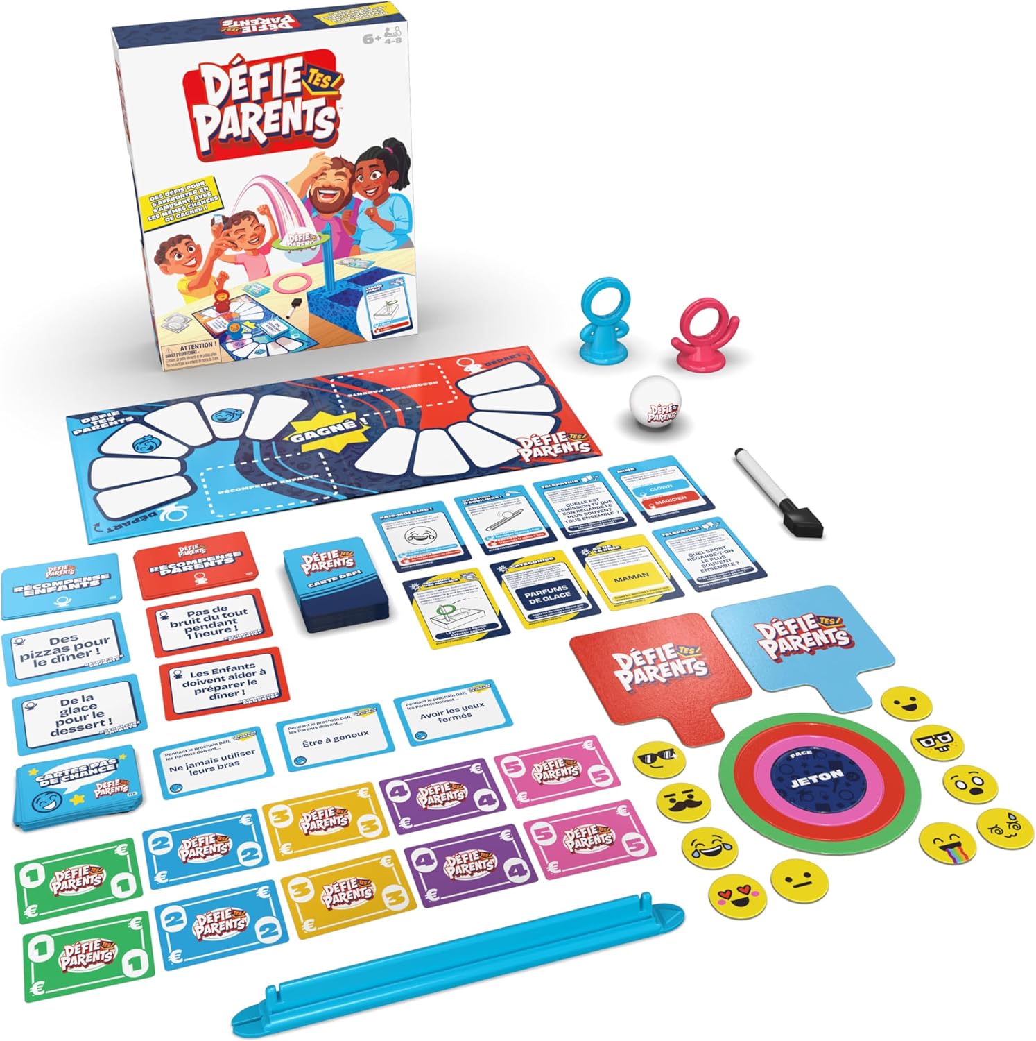 Detalle 2 de Spin Master Games Défie Tes Parents 2025, jeu de société parents vs enfants (6 ans et +)