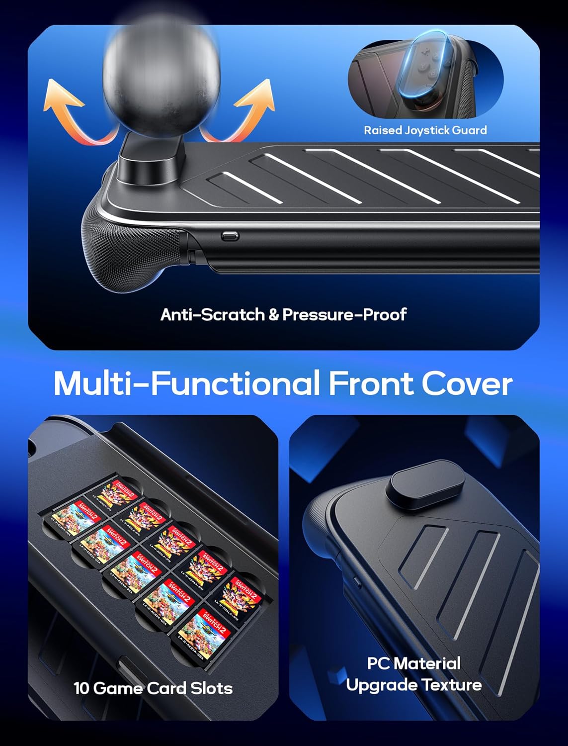 Thumbnail 2 de JSAUX Coque de protection séparée Switch 2 (cadre TPU + couvercle PC) avec rangement 10 cartes