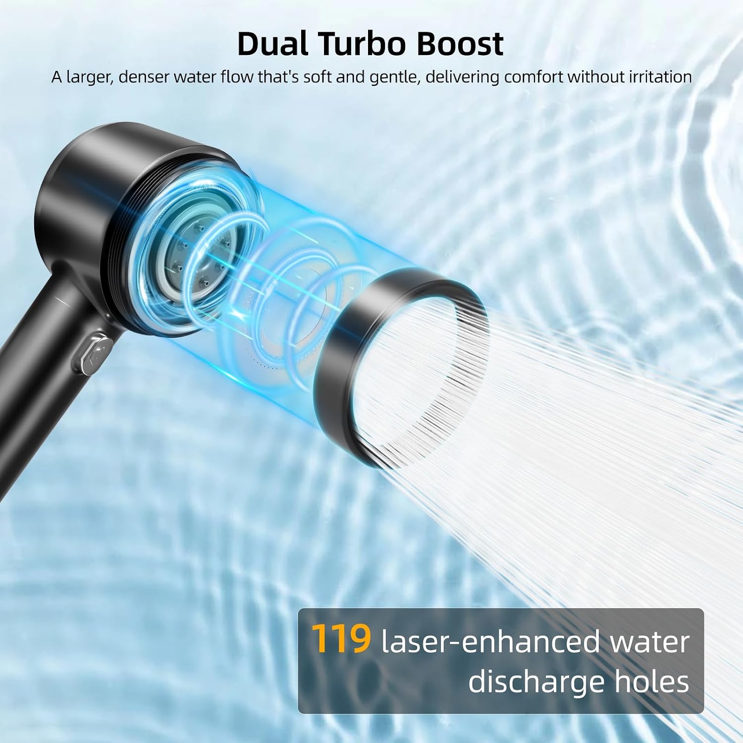 Thumbnail 4 de Pommeau de Douche Haute Pression avec Filtration et Tuyau 1,5 m – 4 Modes, Support et Anti-Calcaire