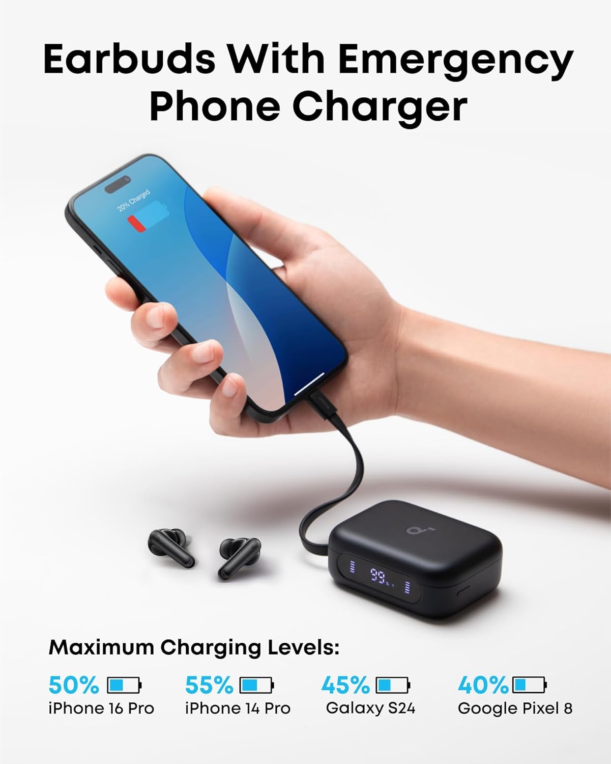 Thumbnail 2 de soundcore P41i by Anker Adaptive Noise Cancelling Earbuds with 192‑h playtime and built-in USB‑C cable