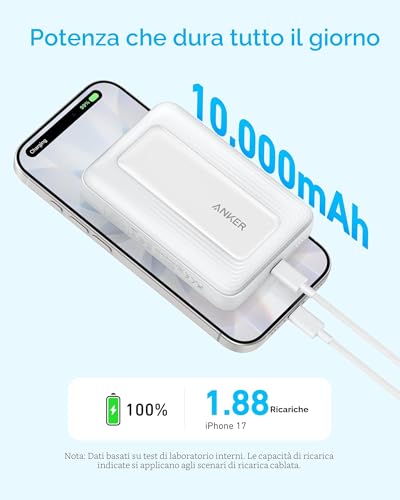 Thumbnail 2 de Anker Power Bank MagSafe 10000 mAh: ricarica wireless e cablata fino a 30 W per iPhone 17 Pro Max e altri dispositivi