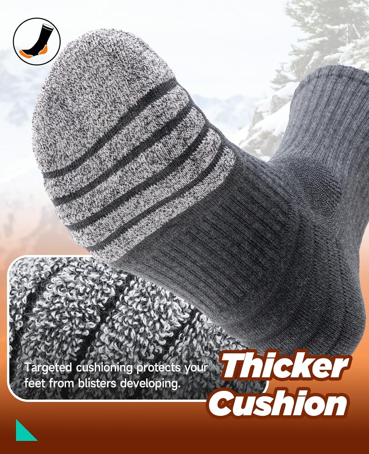 Thumbnail 2 de PULlOU Hiking Socks (Men’s & Women’s) – Breathable cushioned trek, sports and running socks, 35–38 & 47–50