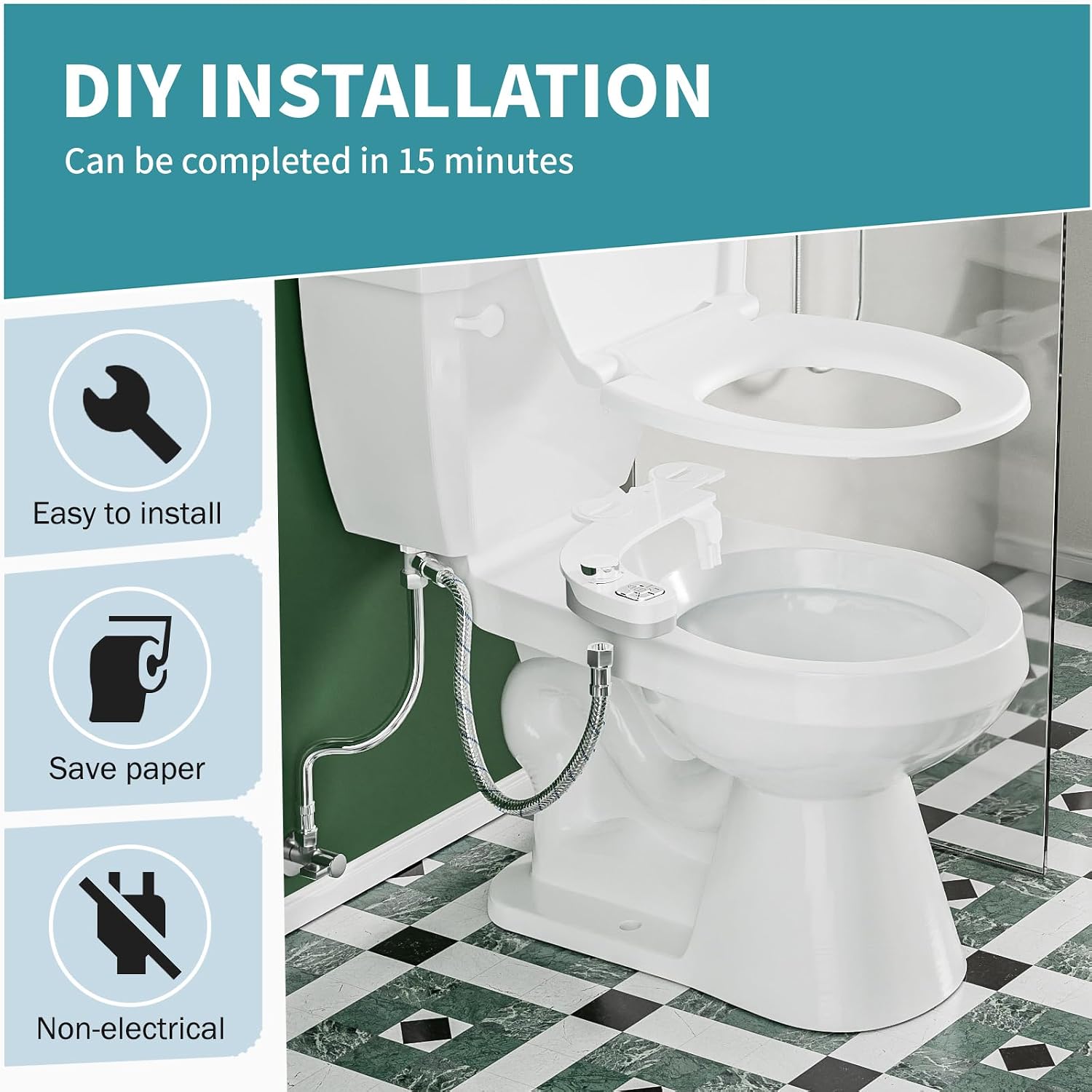 Detalle 1 de PIKETS bidet attachment with double nozzle