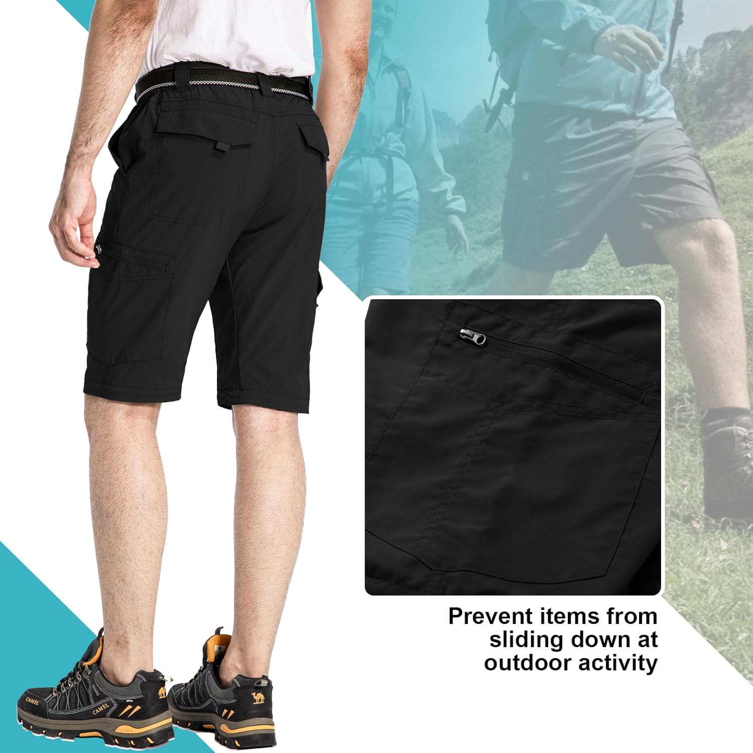 Thumbnail 3 de mosingle Mens zip off hiking trousers
