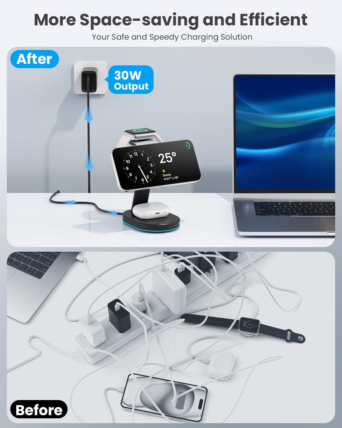 Thumbnail 6 de 3-in-1 Wireless Charger 15W Qi2 for iPhone