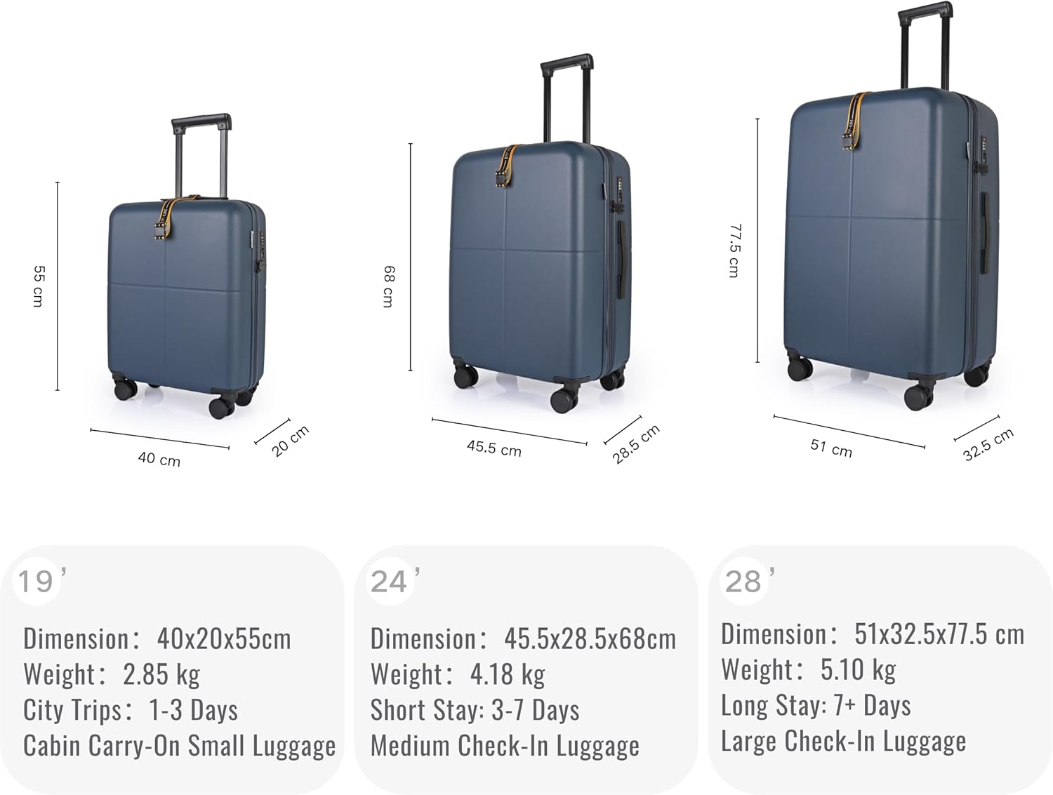 Thumbnail 5 de JLY Small Cabin Suitcase: Lightweight Polycarbonate Carry-On with TSA Lock
