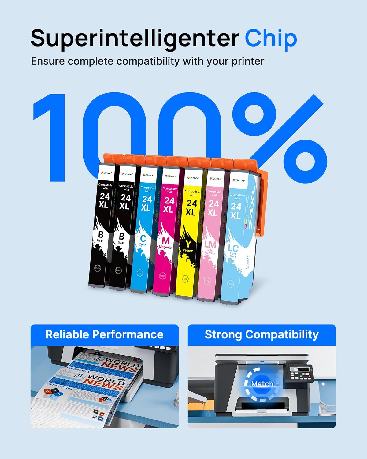 Detalle 2 de GPC Image 14-Pack 24XL Ink Cartridges for Epson Expression Photo Printers