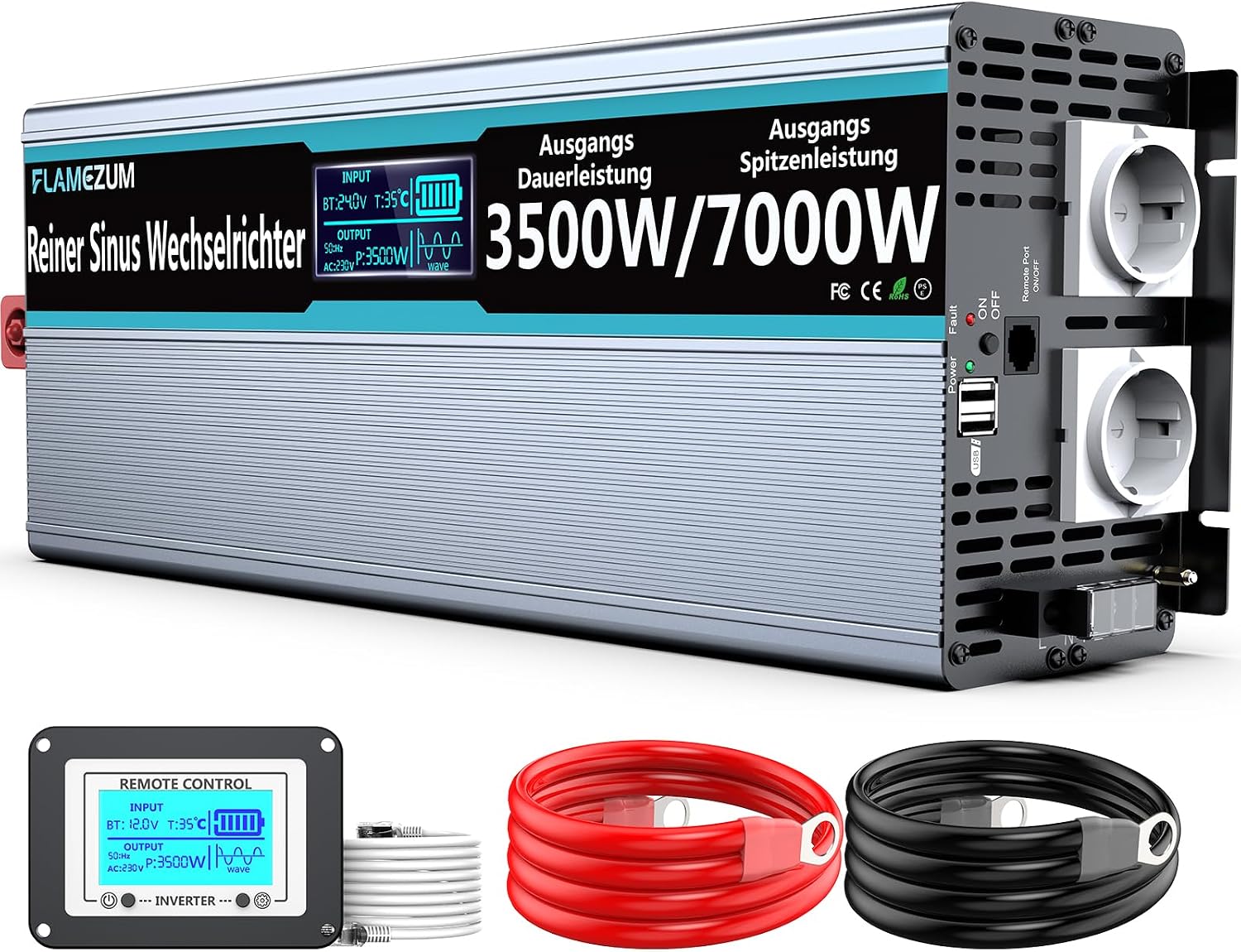 Imagen de SUDOKEJI FLAMEZUM 3500W Wechselrichter 24V–230V en OfertitasTOP