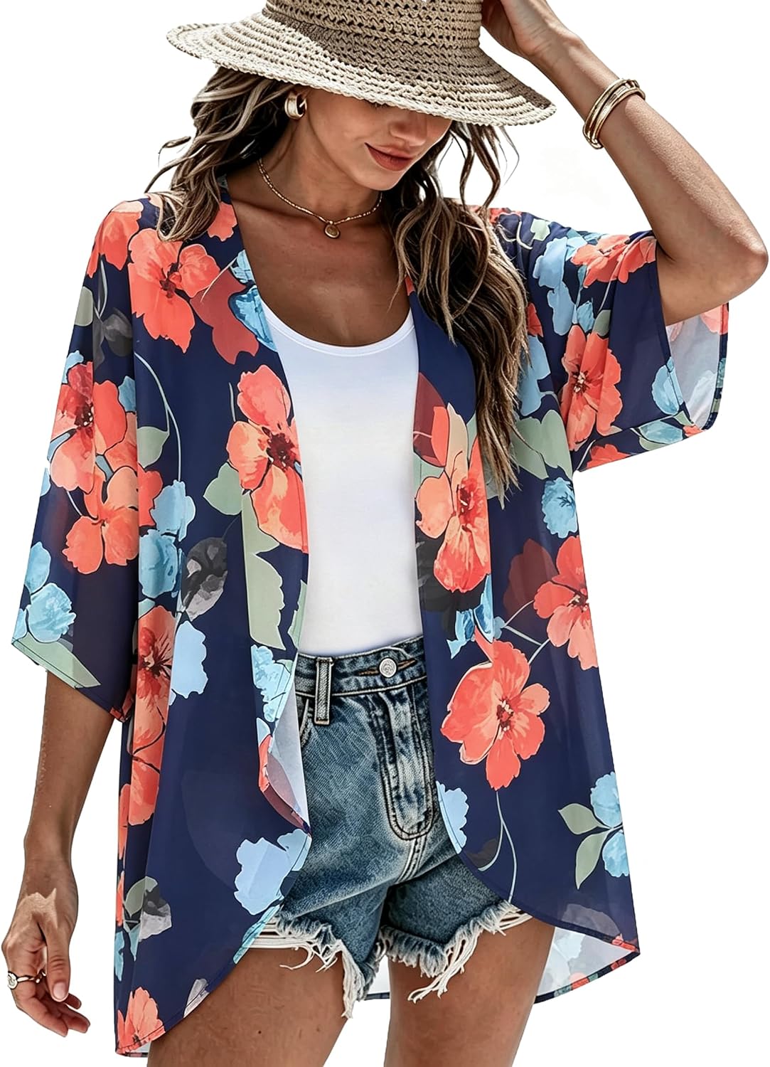 Detalle de CHICGAL Chiffon Kimono Cardigan