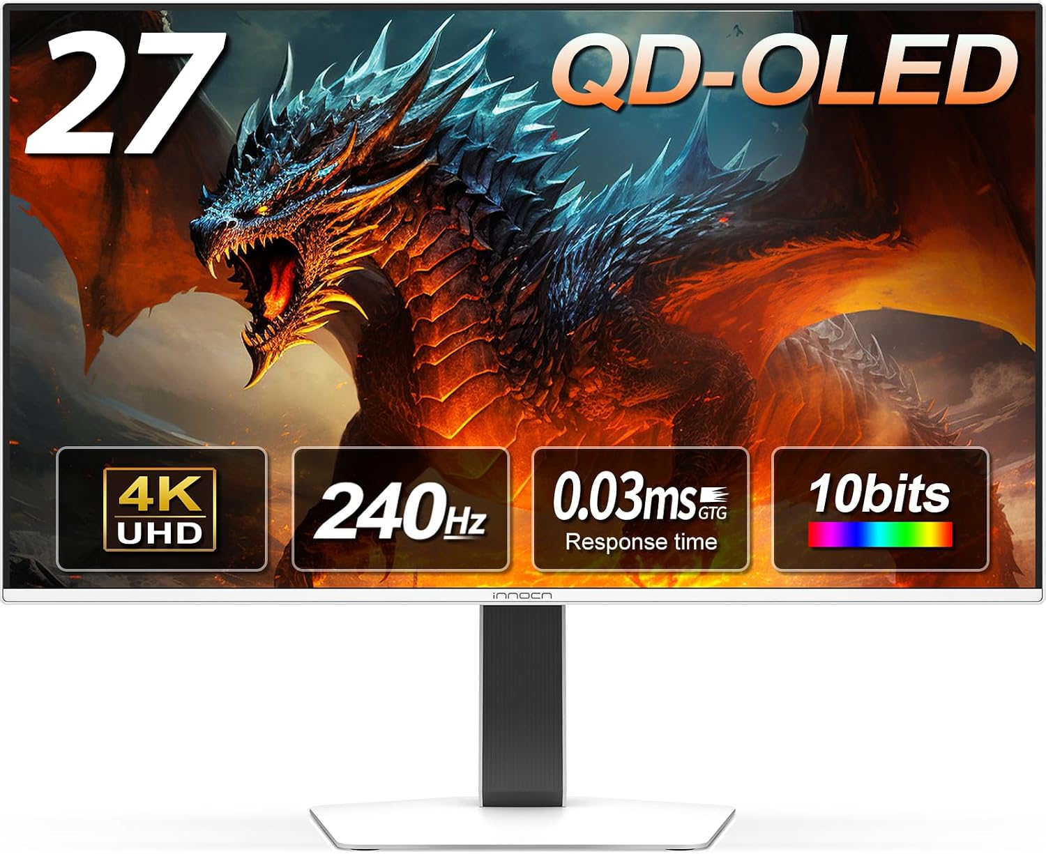 Detalle de INNOCN GA27W1Q 27" OLED 4K 240Hz gaming monitor