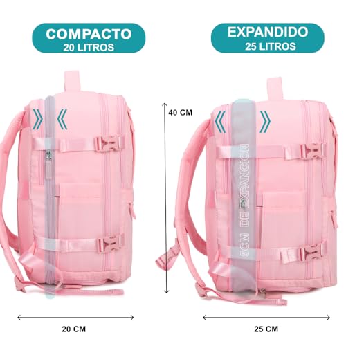Thumbnail 1 de 1990s Mochila cabina expandible Rosa 25L
