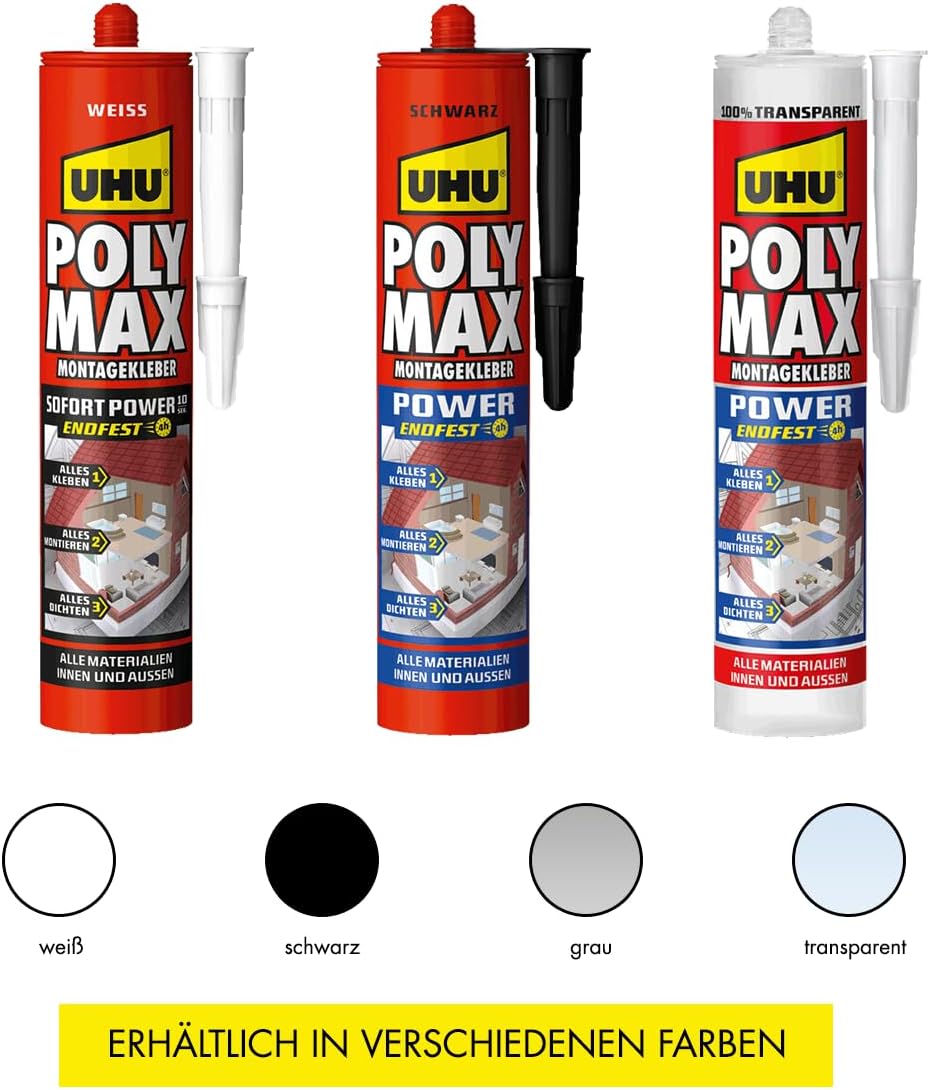 Thumbnail 6 de UHU 47230 Poly MAX 10 Sekunden Sofort Power Kartusche, weiß, 440 g