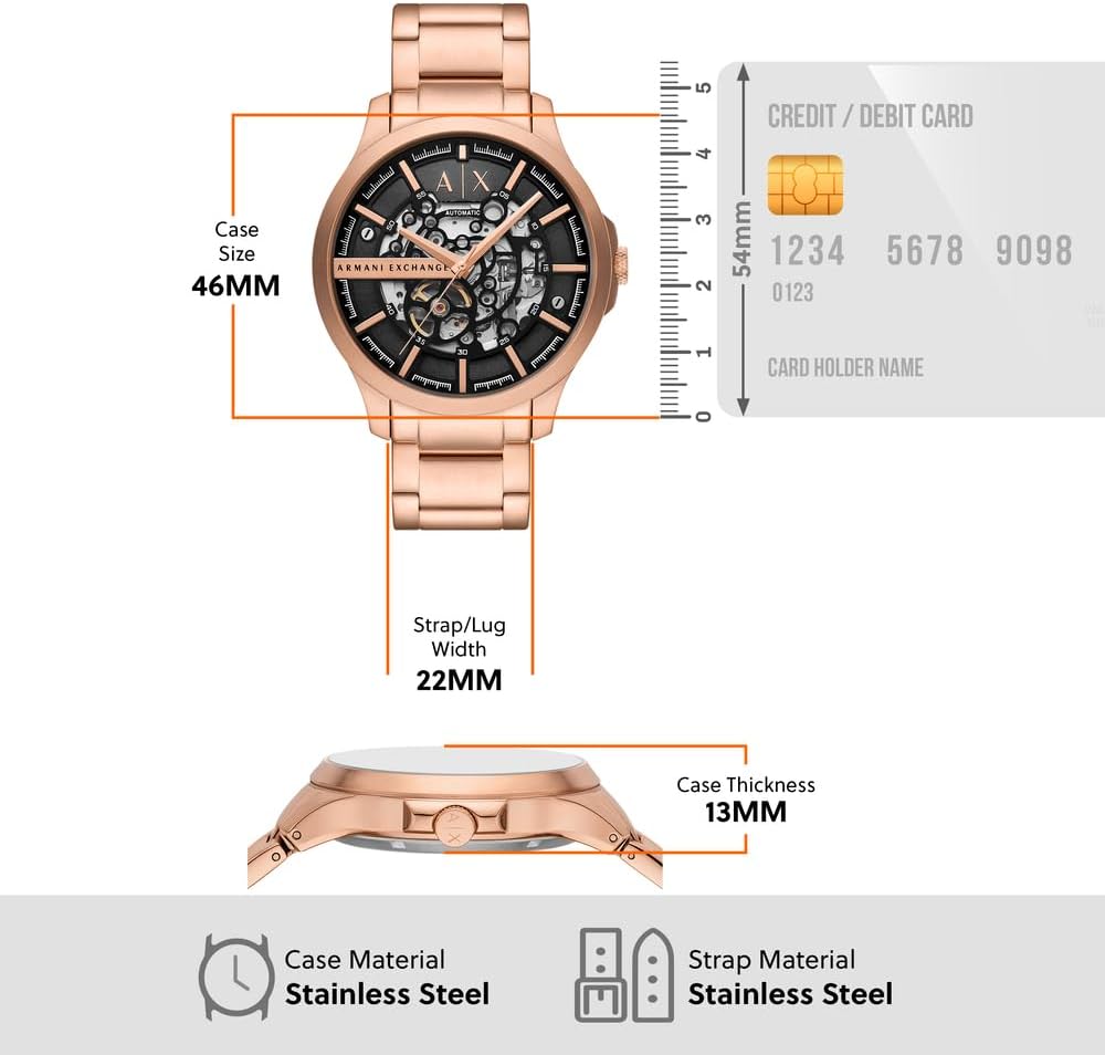 Thumbnail 5 de Armani Exchange Orologio da uomo con movimento automatico e cassa da 46 mm in acciaio