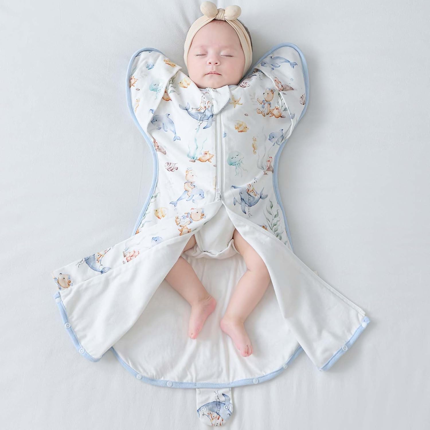 Thumbnail 6 de JOYNCLEON Sacco Nanna Neonato 0,5 TOG con fascuatura e apertura autoconsolante per sonno 0-6 mesi (4–7,5 kg)