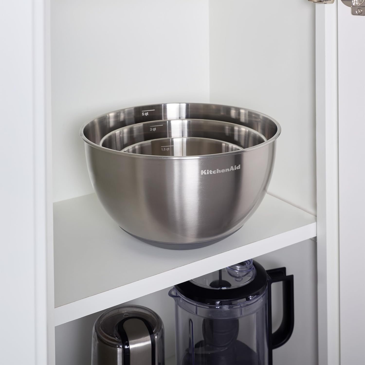 Detalle de KitchenAid Stainless Steel Mixing Bowls (Set of 3)